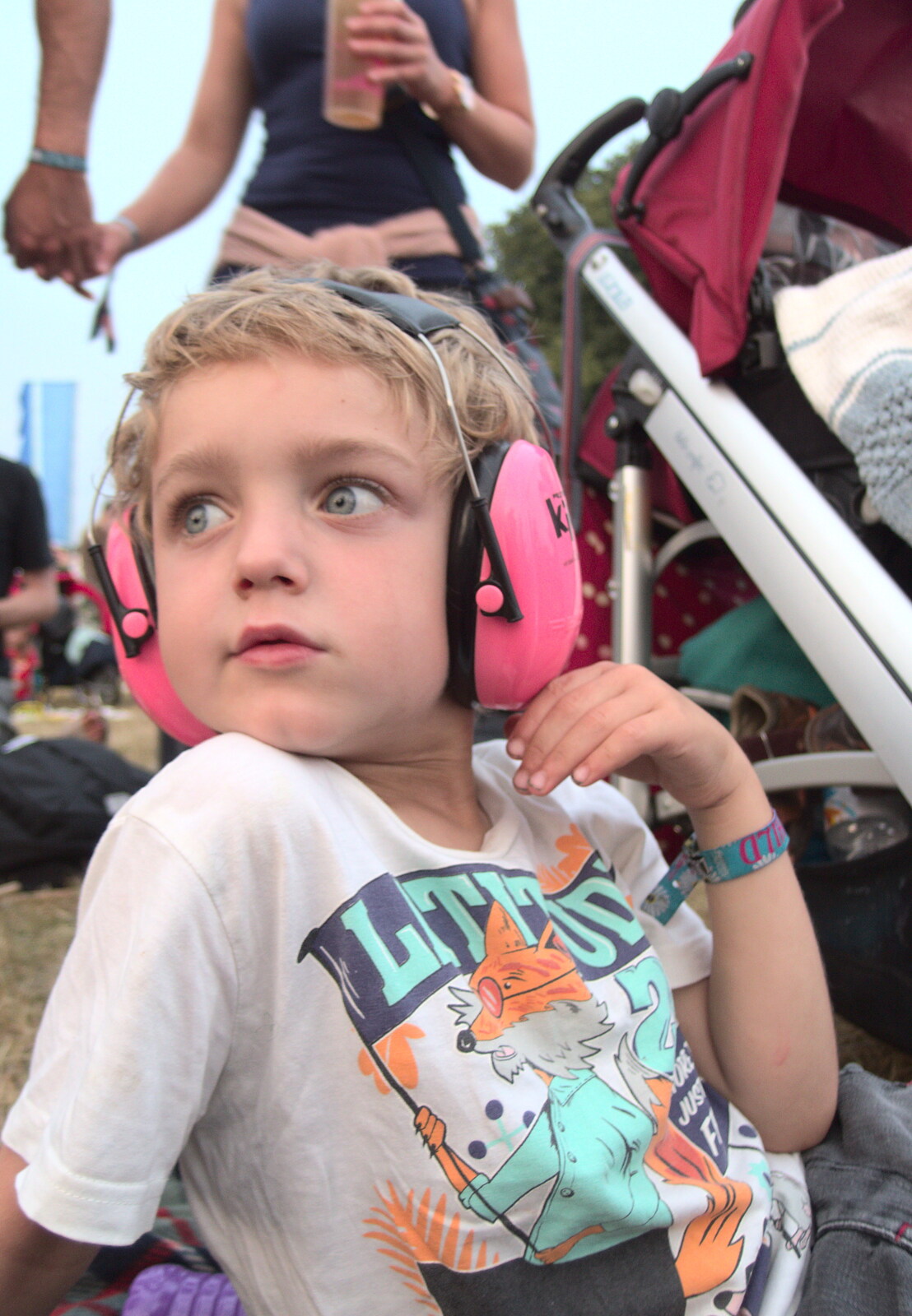 Fred's got his cans on from Latitude Festival, Henham Park, Southwold, Suffolk - 17th July 2014