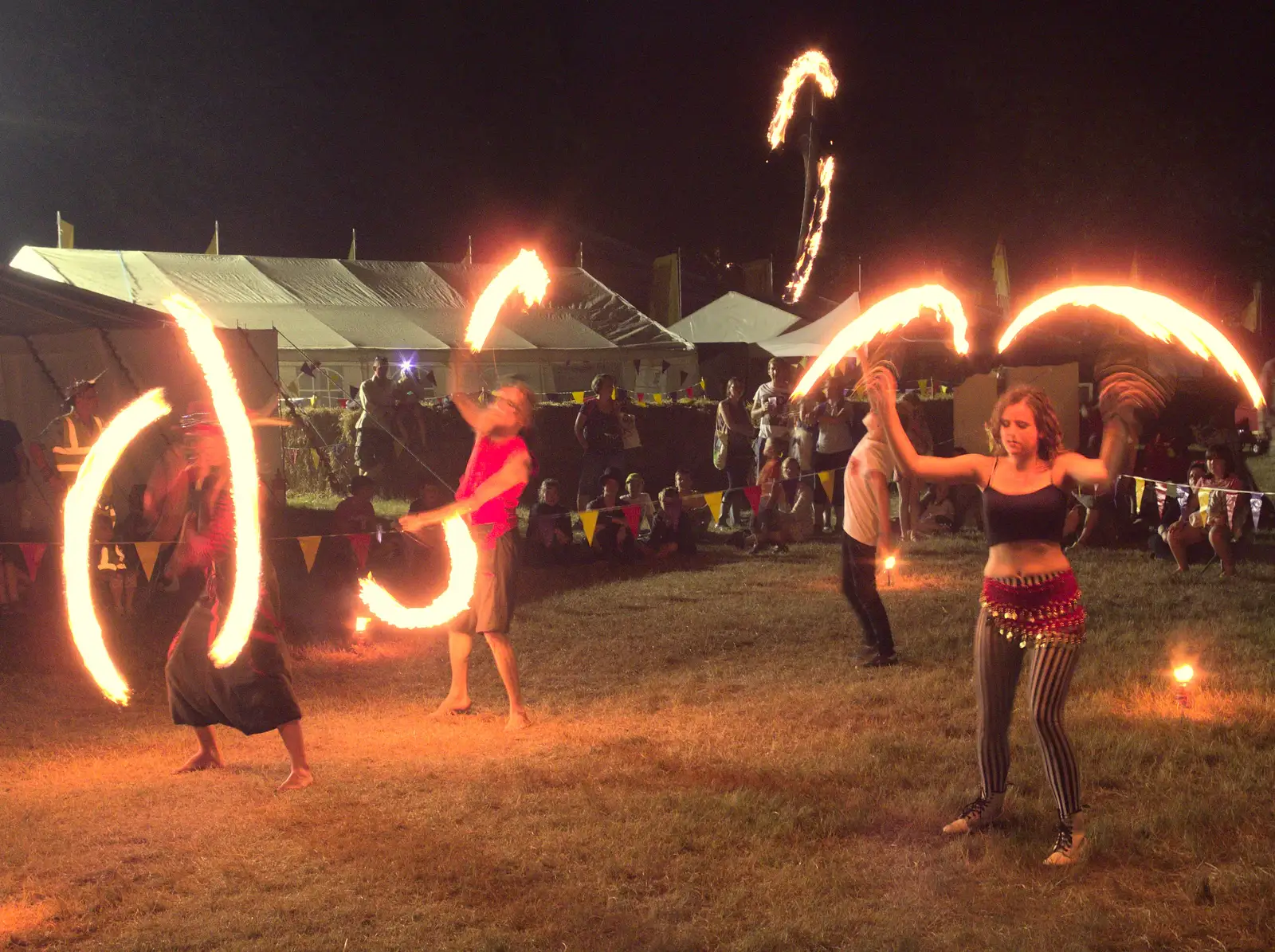 We catch the end of a fire show, from Latitude Festival, Henham Park, Southwold, Suffolk - 17th July 2014