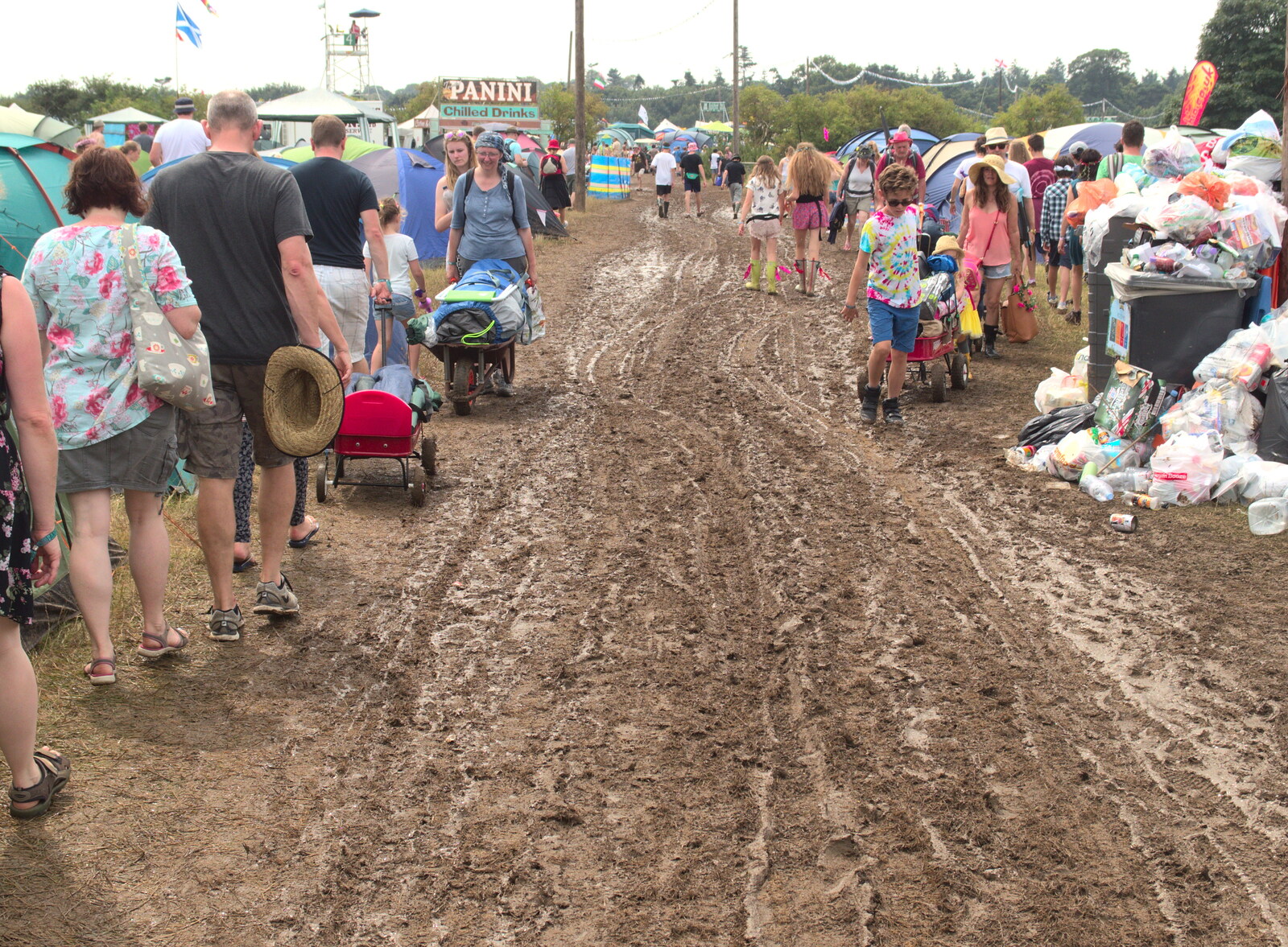 The path in has turned a bit muddy after the rain from Latitude Festival, Henham Park, Southwold, Suffolk - 17th July 2014
