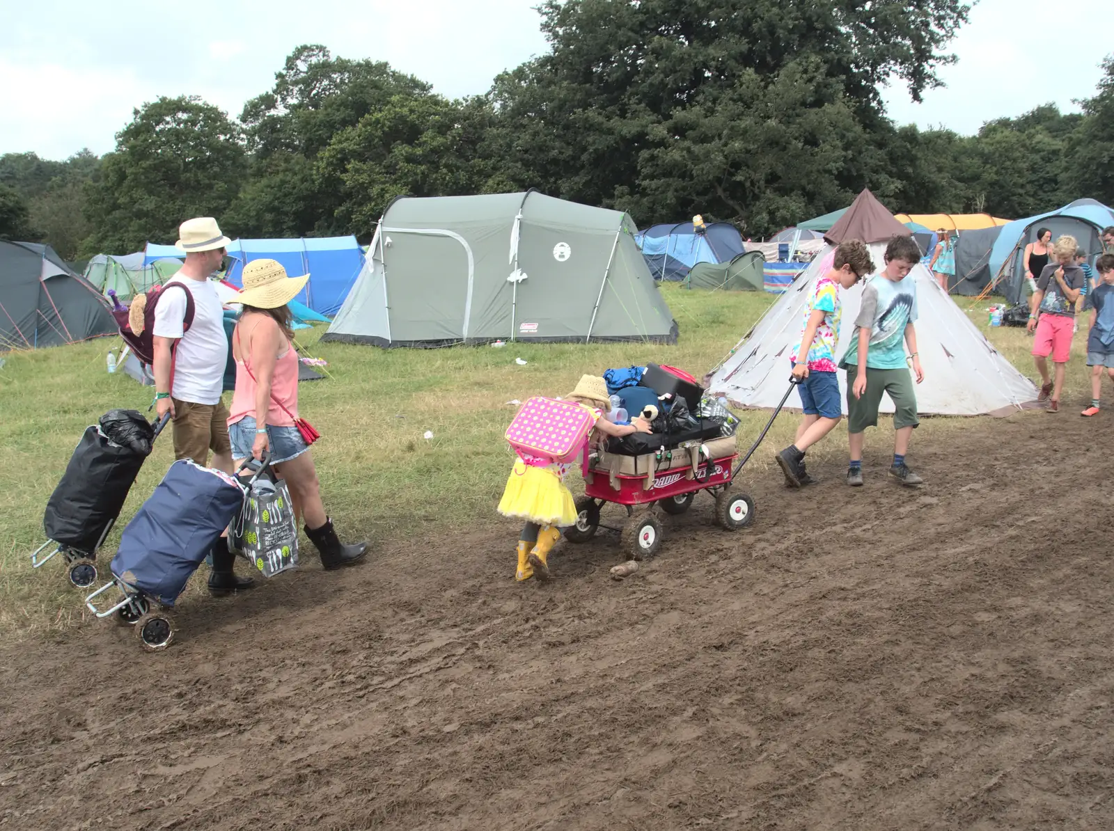 Some people make a break for it, from Latitude Festival, Henham Park, Southwold, Suffolk - 17th July 2014