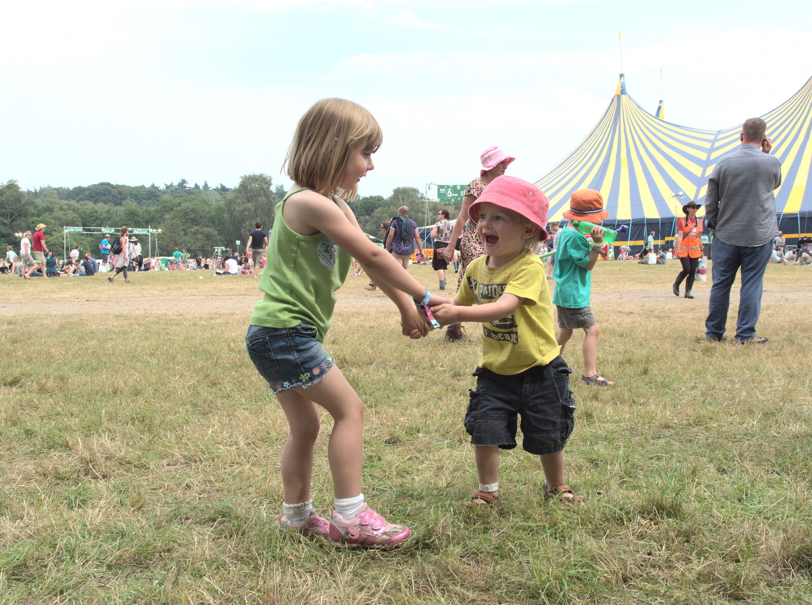 Sophie and Harry dance around from Latitude Festival, Henham Park, Southwold, Suffolk - 17th July 2014