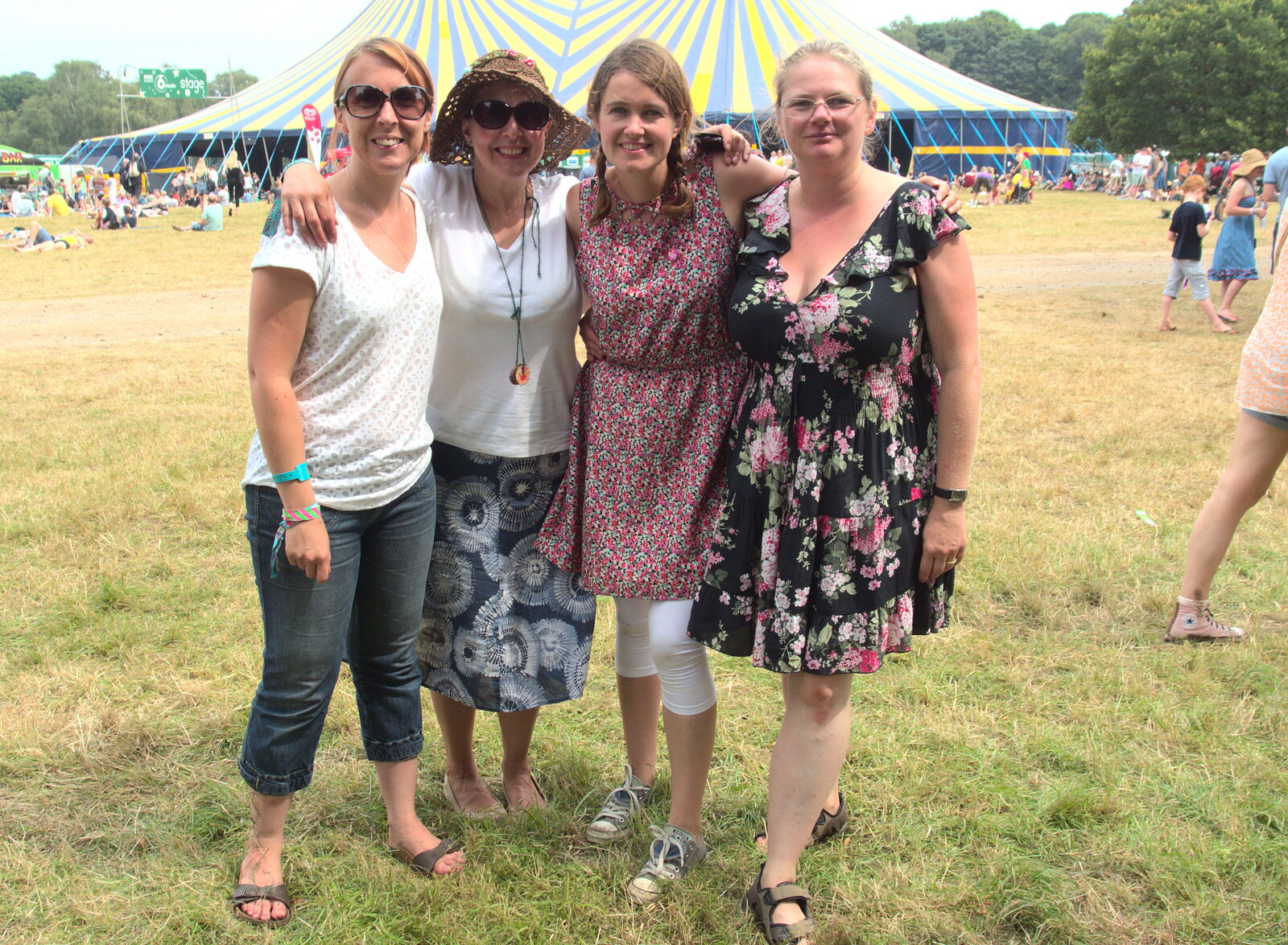 Sarah, Rachel, Isobel and Megan from Latitude Festival, Henham Park, Southwold, Suffolk - 17th July 2014