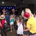 Harry bops around on Isobel's shoulders, Latitude Festival, Henham Park, Southwold, Suffolk - 17th July 2014