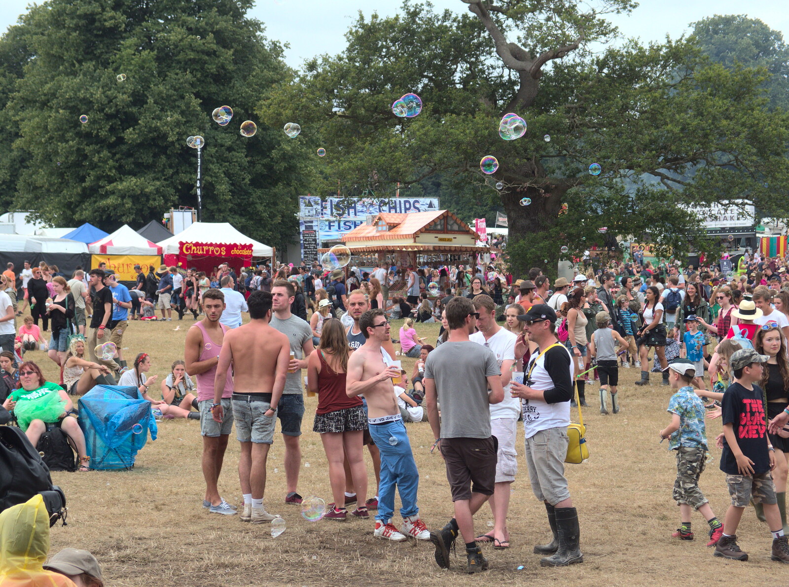 More bubbles float over the crowds from Latitude Festival, Henham Park, Southwold, Suffolk - 17th July 2014