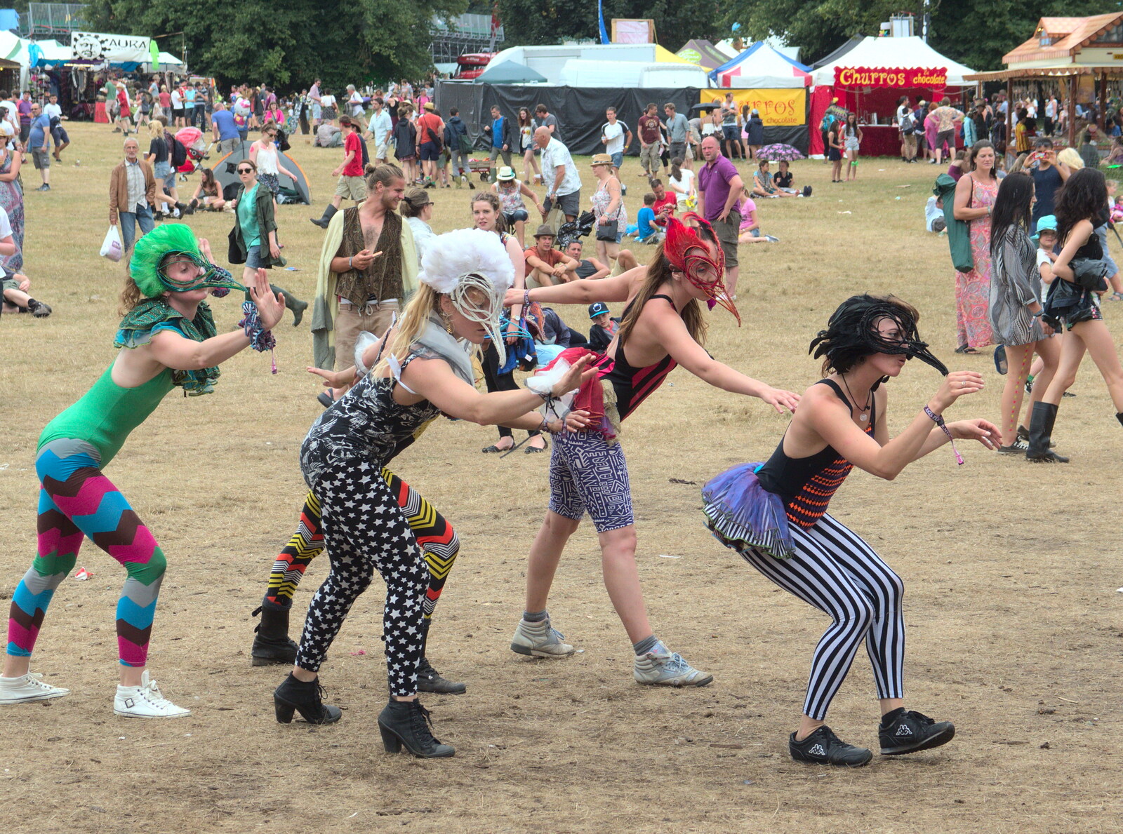 An escaped ballet troupe do some dancing from Latitude Festival, Henham Park, Southwold, Suffolk - 17th July 2014