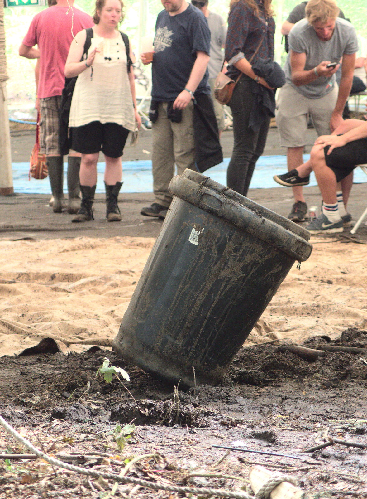 A bin is sloightly on the huh from Latitude Festival, Henham Park, Southwold, Suffolk - 17th July 2014