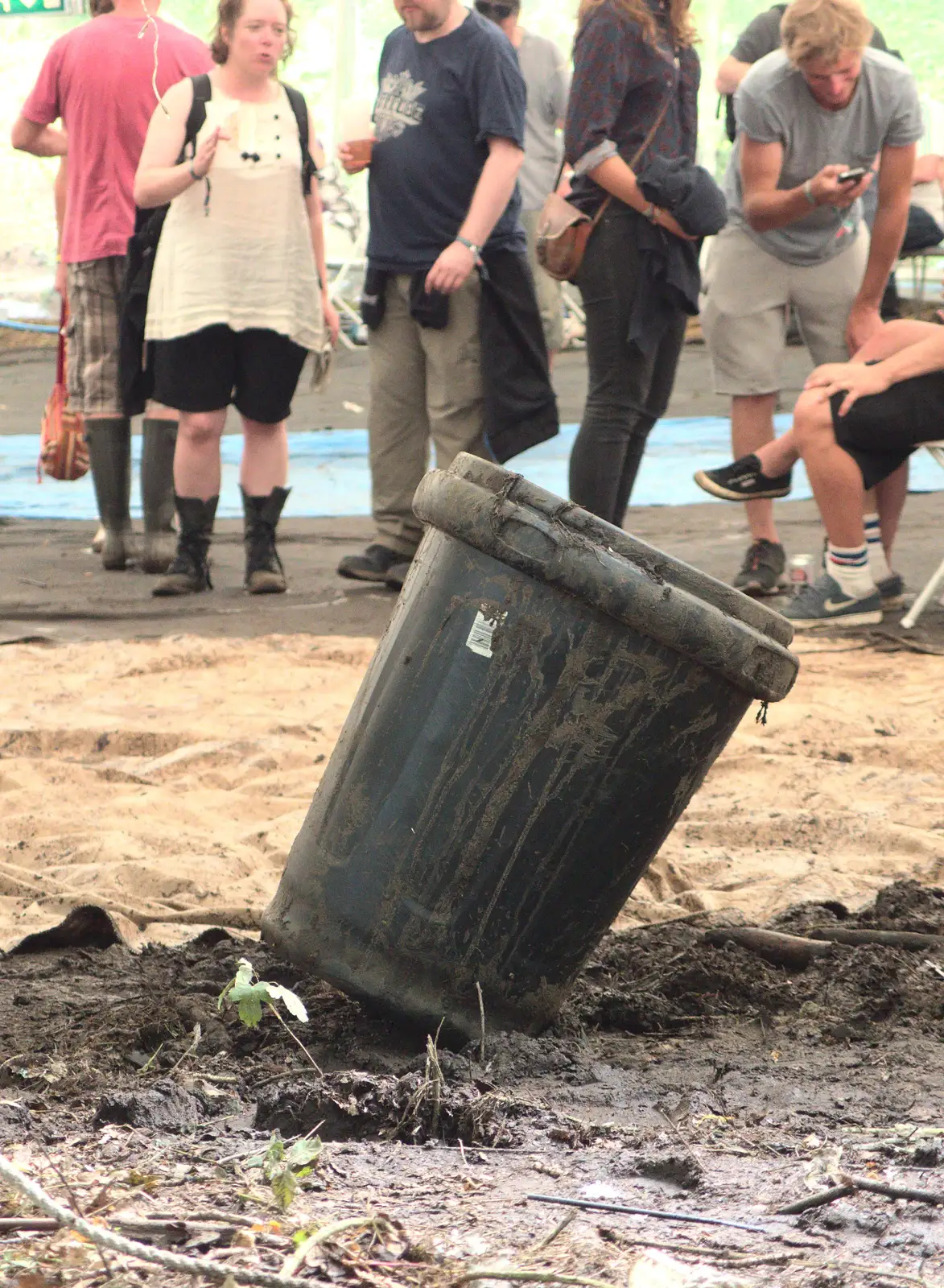 A bin is sloightly on the huh, from Latitude Festival, Henham Park, Southwold, Suffolk - 17th July 2014