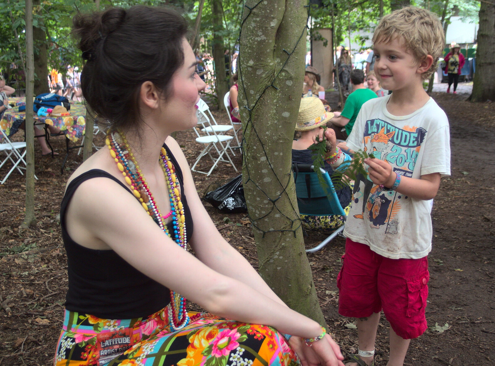 Daisy chats to Fred from Latitude Festival, Henham Park, Southwold, Suffolk - 17th July 2014