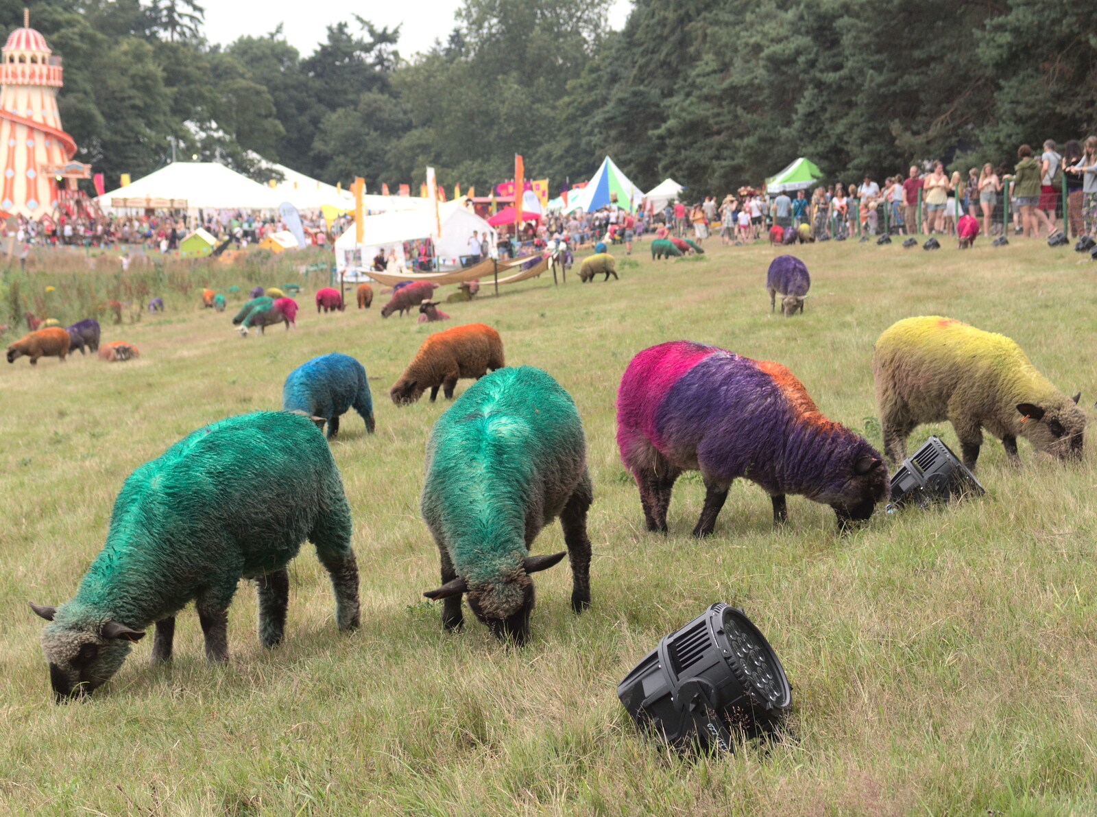 Latitude's multi-coloured sheep from Latitude Festival, Henham Park, Southwold, Suffolk - 17th July 2014