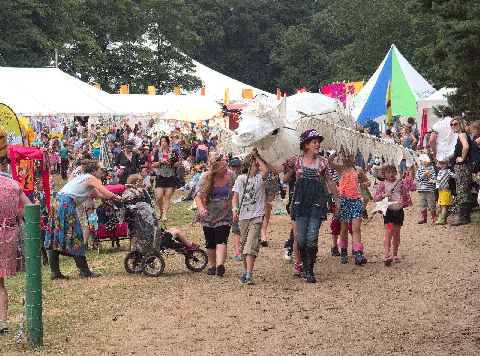 A big winged thing is hauled around from Latitude Festival, Henham Park, Southwold, Suffolk - 17th July 2014
