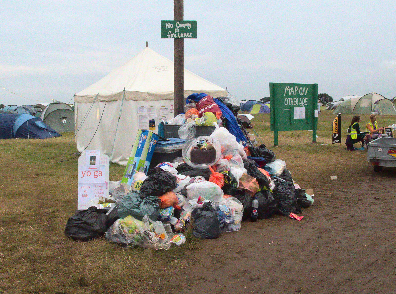 The rubbish quickly builds up from Latitude Festival, Henham Park, Southwold, Suffolk - 17th July 2014