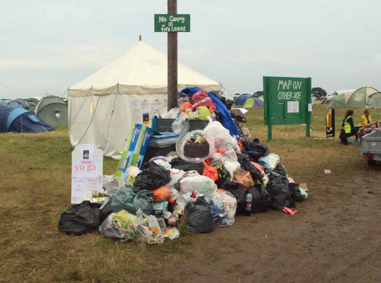 The rubbish quickly builds up, from Latitude Festival, Henham Park, Southwold, Suffolk - 17th July 2014