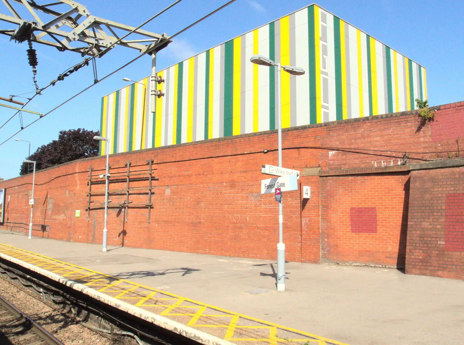 The mystery stripey building at Forest Gate, from A Week on the Rails, Stratford and Liverpool Street, London - 23rd July