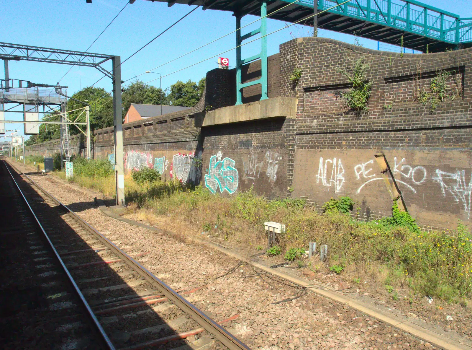 More tags on a brick wall, from A Week on the Rails, Stratford and Liverpool Street, London - 23rd July