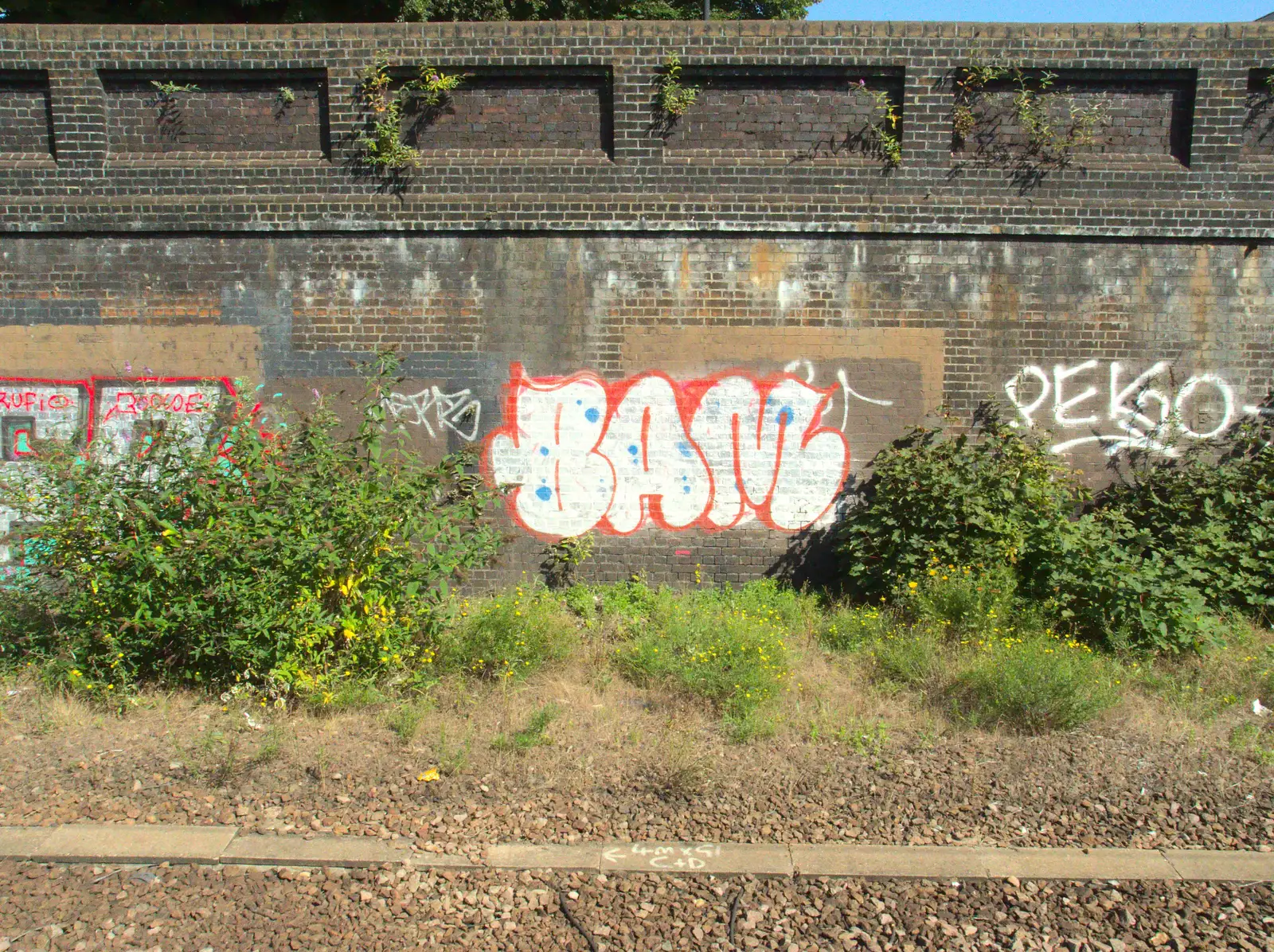 Graffiti says Bam, from A Week on the Rails, Stratford and Liverpool Street, London - 23rd July