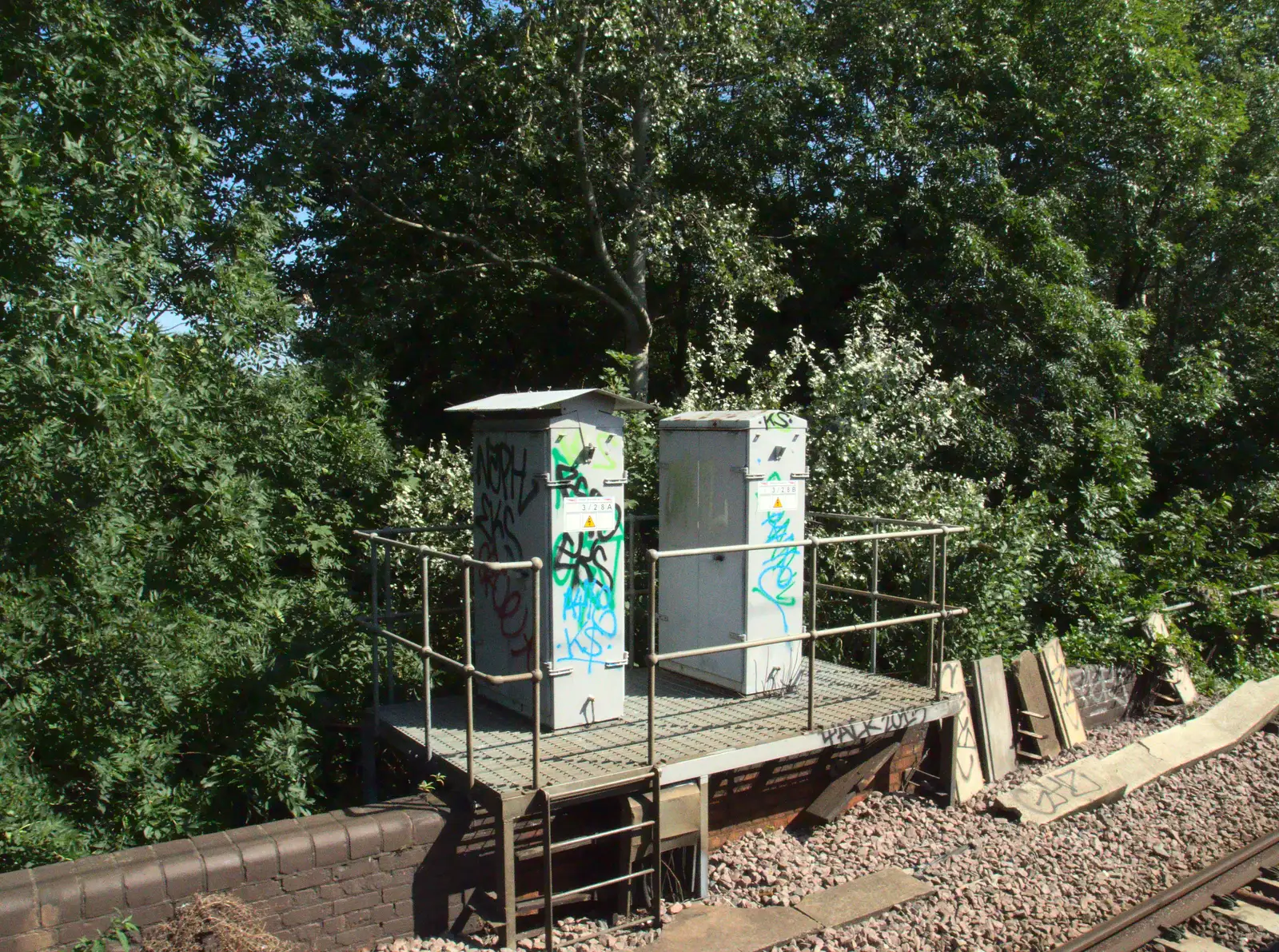 A pair of signalling boxes, from A Week on the Rails, Stratford and Liverpool Street, London - 23rd July