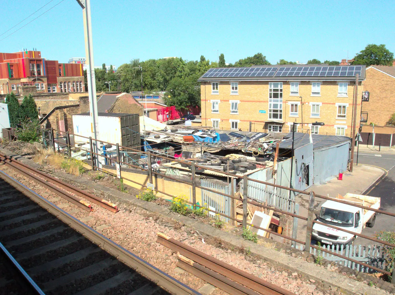 A Bethnal Green scrapyard, from A Week on the Rails, Stratford and Liverpool Street, London - 23rd July