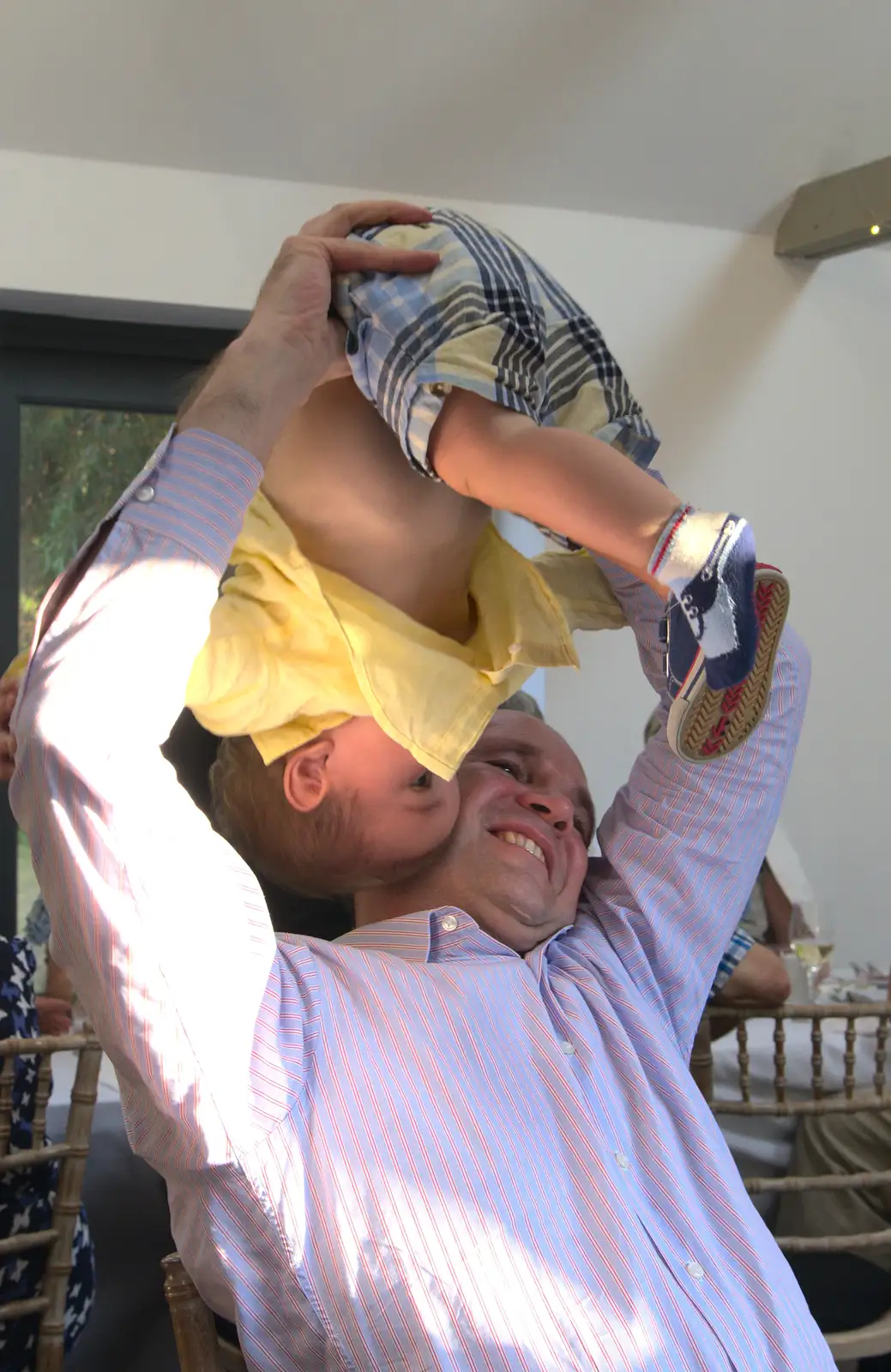 Phil and the baby Simon, from Bob and Bernice's 50th Wedding Anniversary, Hinton Admiral, Dorset - 25th July 2014