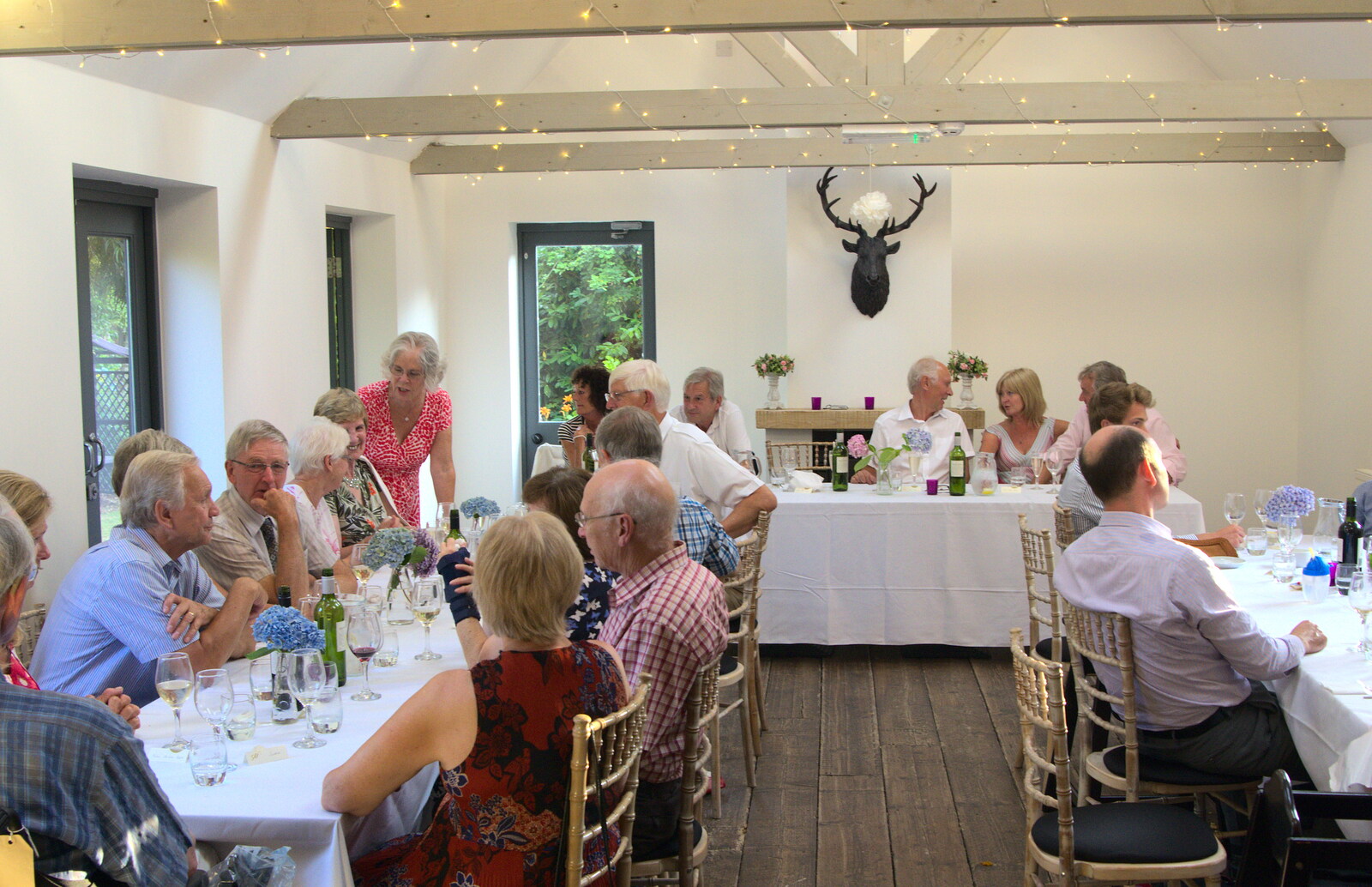 Berenice works the room from Bob and Bernice's 50th Wedding Anniversary, Hinton Admiral, Dorset - 25th July 2014