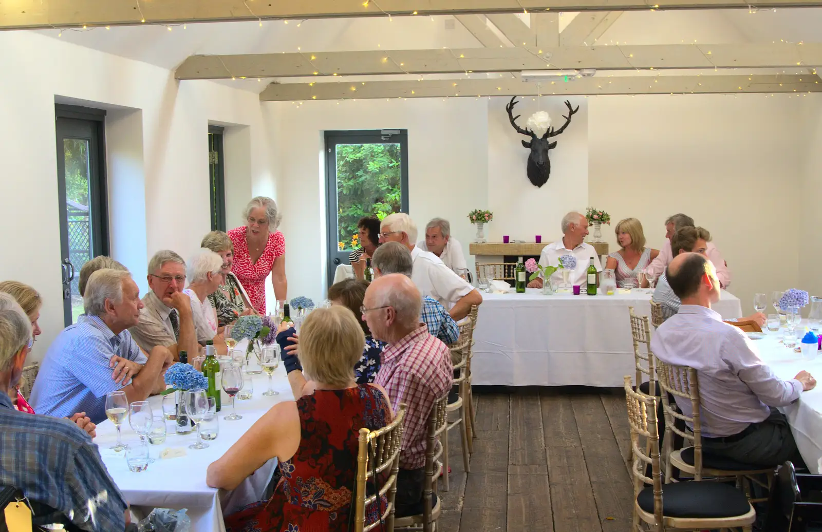 Bernice works the room, from Bob and Bernice's 50th Wedding Anniversary, Hinton Admiral, Dorset - 25th July 2014