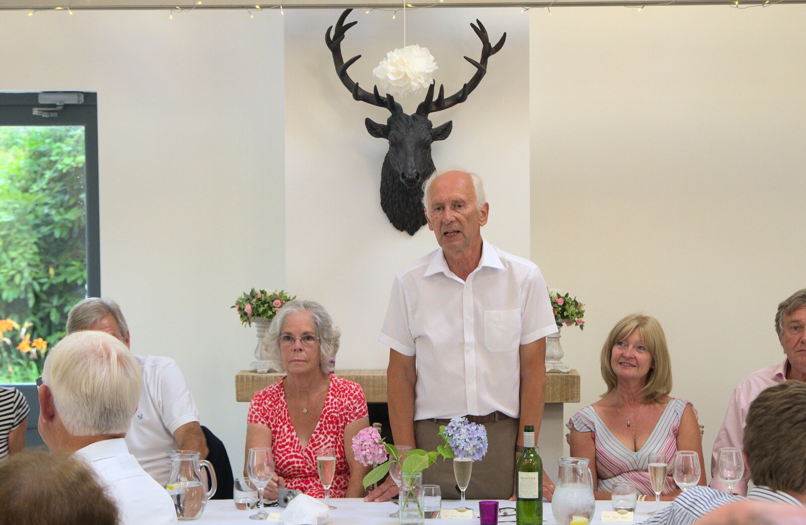 Bob does a speech from Bob and Bernice's 50th Wedding Anniversary, Hinton Admiral, Dorset - 25th July 2014