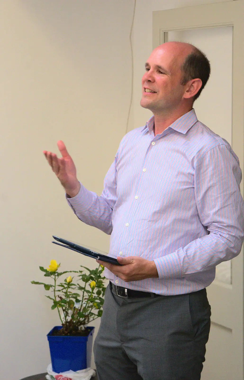 Phil does a speech, from Bob and Bernice's 50th Wedding Anniversary, Hinton Admiral, Dorset - 25th July 2014