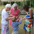 Fred shows off his creations, Bob and Bernice's 50th Wedding Anniversary, Hinton Admiral, Dorset - 25th July 2014