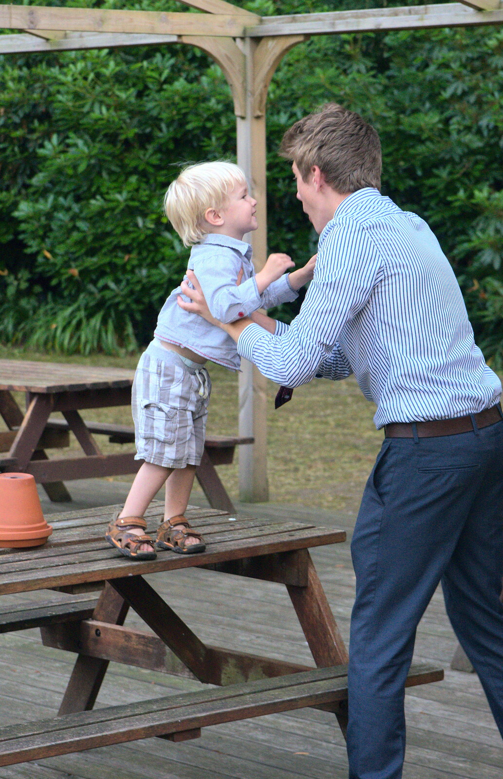 Harry finds a friend from Bob and Bernice's 50th Wedding Anniversary, Hinton Admiral, Dorset - 25th July 2014