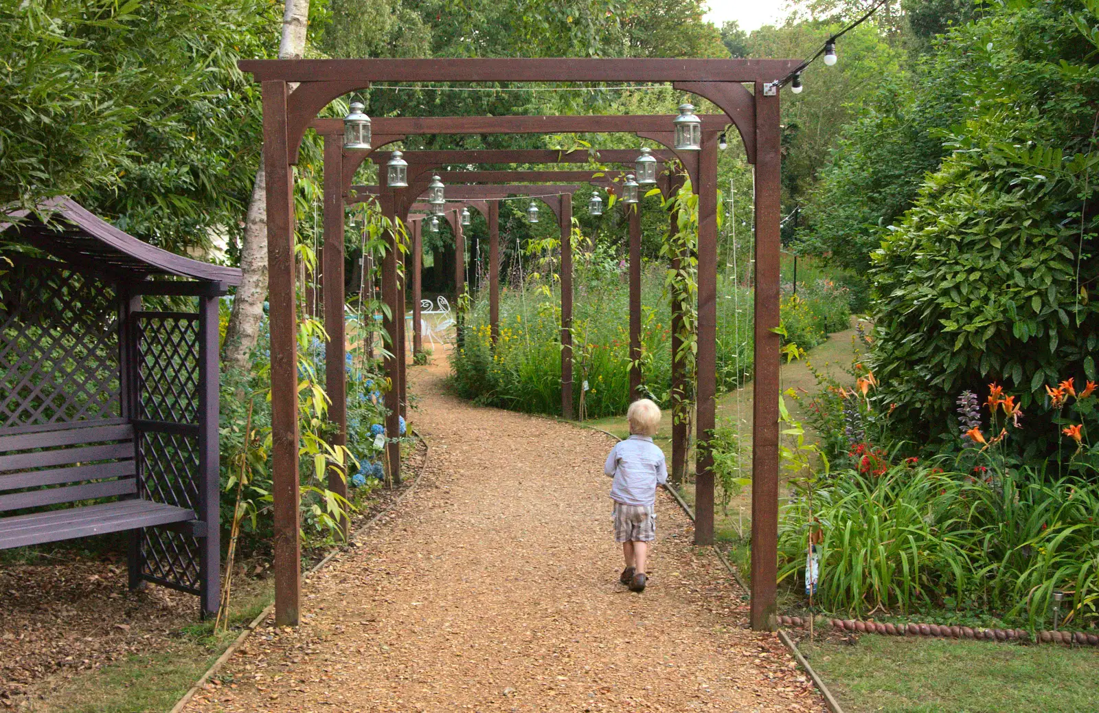 Gabes wanders off, from Bob and Bernice's 50th Wedding Anniversary, Hinton Admiral, Dorset - 25th July 2014