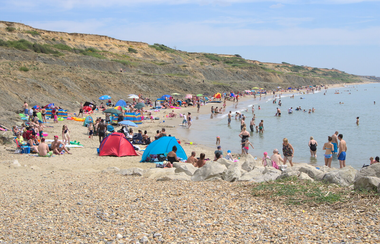 The crowded beach at Chewton Bunny from Bob and Bernice's 50th Wedding Anniversary, Hinton Admiral, Dorset - 25th July 2014