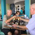 Bob does cheers, Bob and Bernice's 50th Wedding Anniversary, Hinton Admiral, Dorset - 25th July 2014