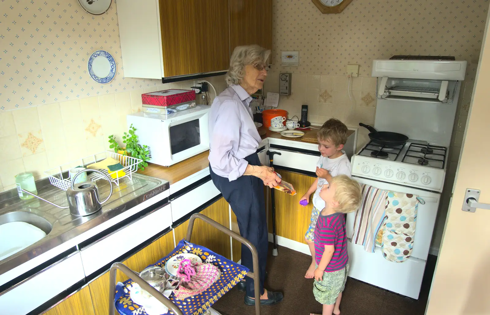 Granny gets the Jaffa Cakes out, from Bob and Bernice's 50th Wedding Anniversary, Hinton Admiral, Dorset - 25th July 2014