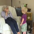 Harry roars at Little Granny, Bob and Bernice's 50th Wedding Anniversary, Hinton Admiral, Dorset - 25th July 2014