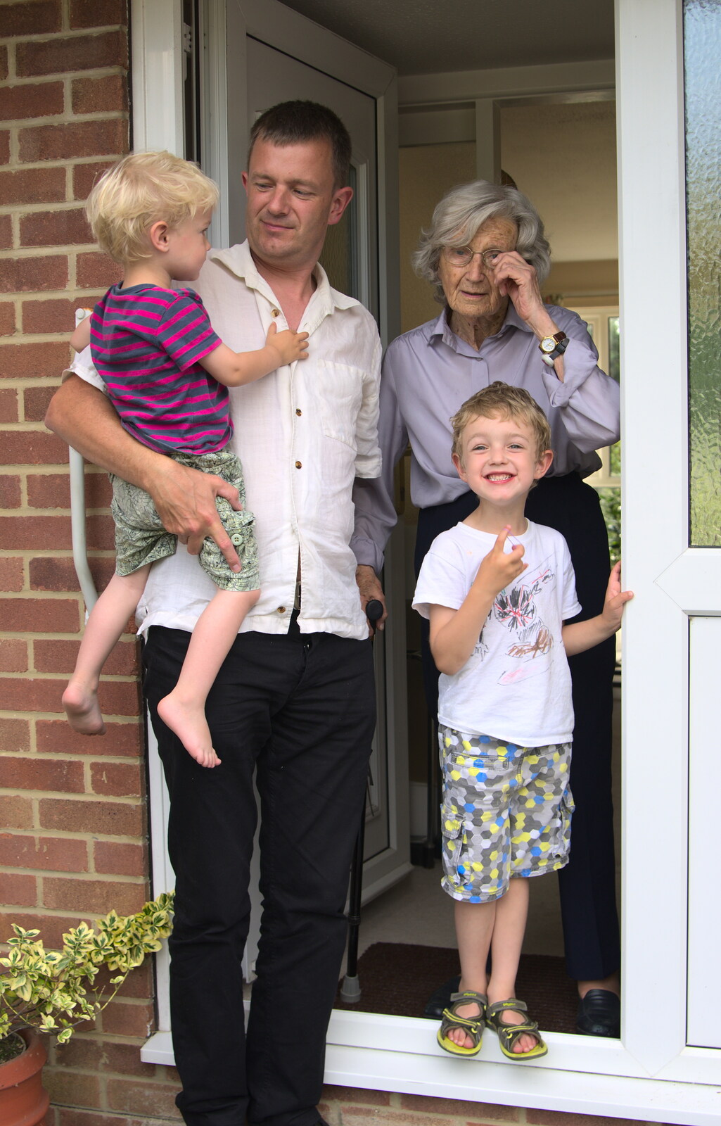 Nosher, G and the boys from Bob and Bernice's 50th Wedding Anniversary, Hinton Admiral, Dorset - 25th July 2014