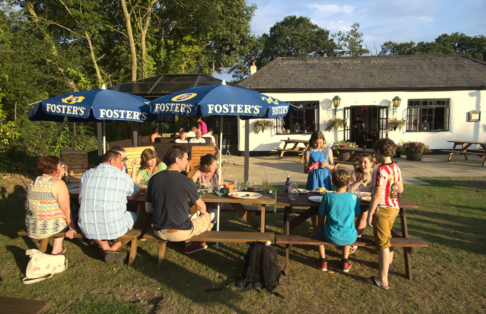 The Plough Inn beer garden from Bob and Bernice's 50th Wedding Anniversary, Hinton Admiral, Dorset - 25th July 2014