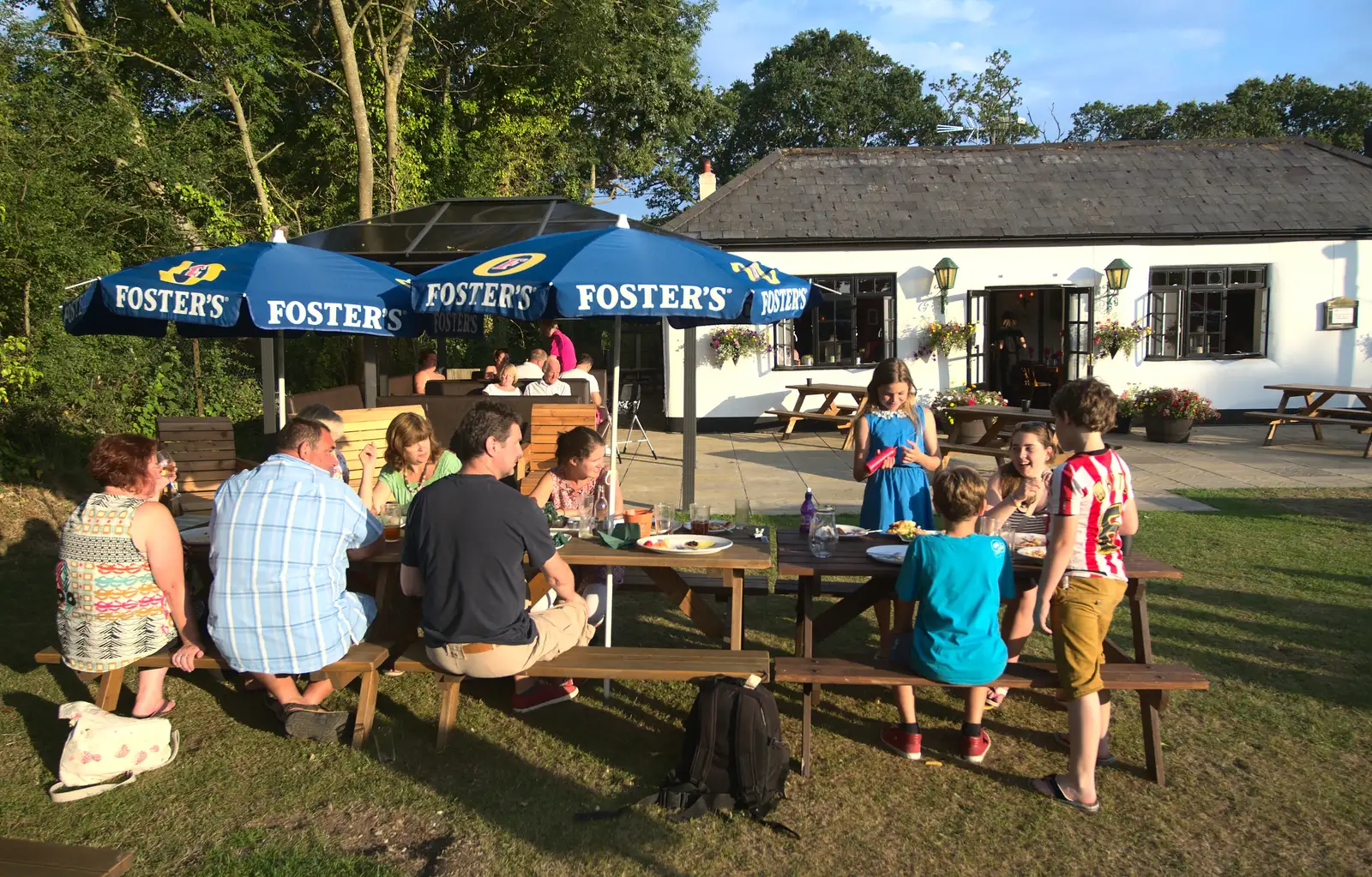 The Plough Inn beer garden, from Bob and Bernice's 50th Wedding Anniversary, Hinton Admiral, Dorset - 25th July 2014