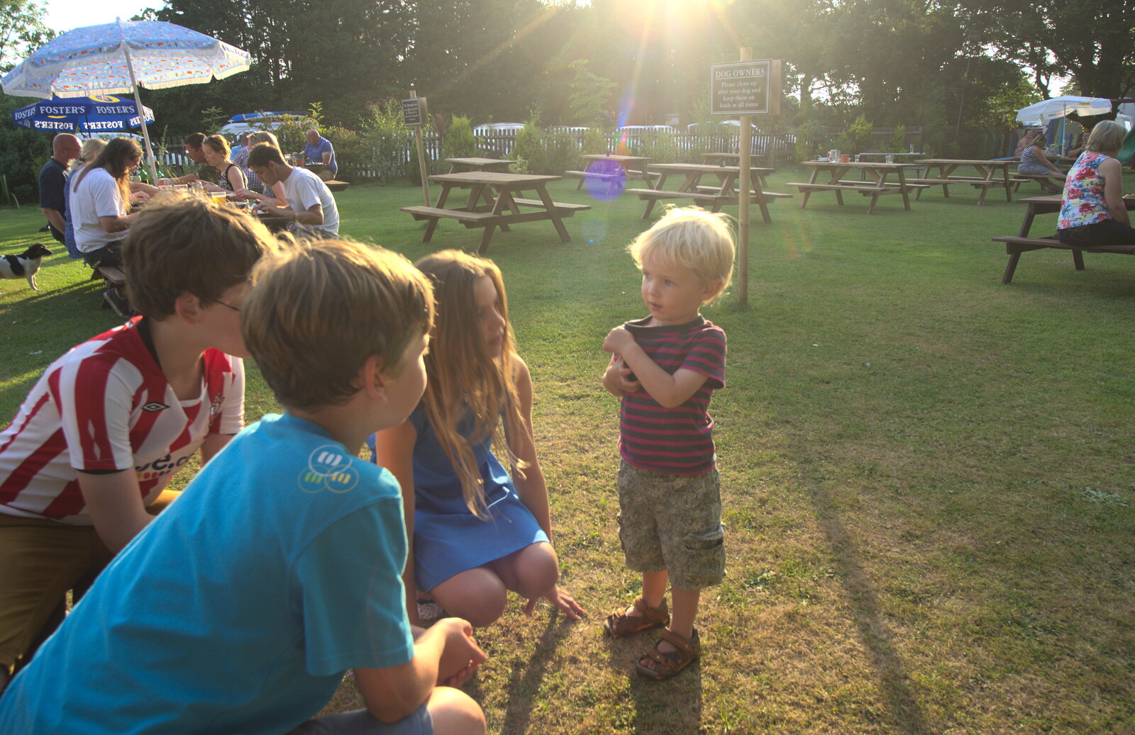 Harry holds court from Bob and Bernice's 50th Wedding Anniversary, Hinton Admiral, Dorset - 25th July 2014