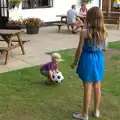 Harry picks up the football again, Bob and Bernice's 50th Wedding Anniversary, Hinton Admiral, Dorset - 25th July 2014