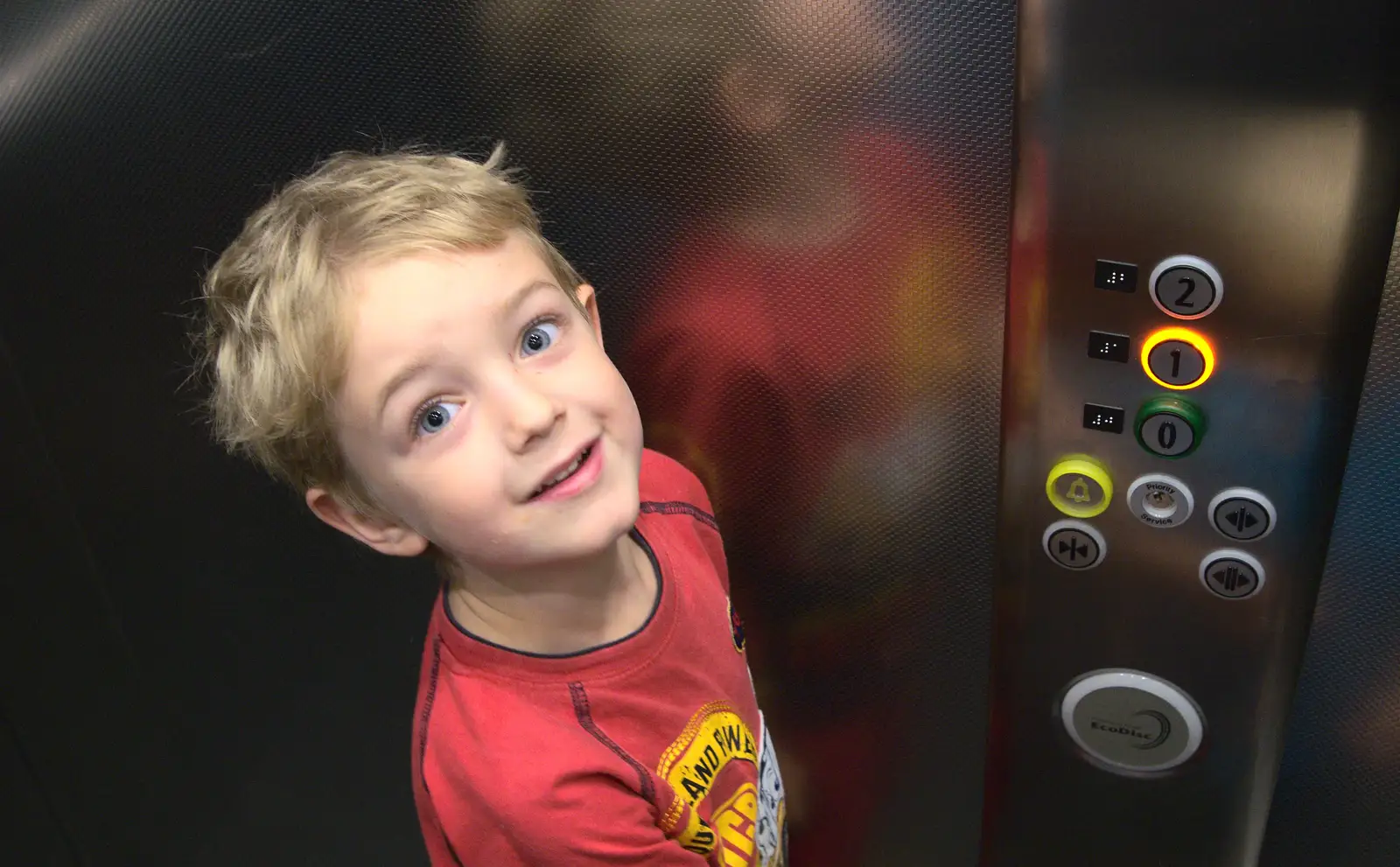 In the lift, from Bob and Bernice's 50th Wedding Anniversary, Hinton Admiral, Dorset - 25th July 2014