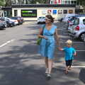 Isobel and Harry roam the car park of Fleet Services, Bob and Bernice's 50th Wedding Anniversary, Hinton Admiral, Dorset - 25th July 2014
