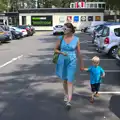 Isobel and Harry roam the car park of Fleet Services, Bob and Bernice's 50th Wedding Anniversary, Hinton Admiral, Dorset - 25th July 2014