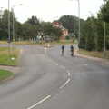 The BSCC at Harleston, and a Visit From Cambridge, Brome, Suffolk - 31st July 2014, The Boy Phil and Paul on the Needham roundabout