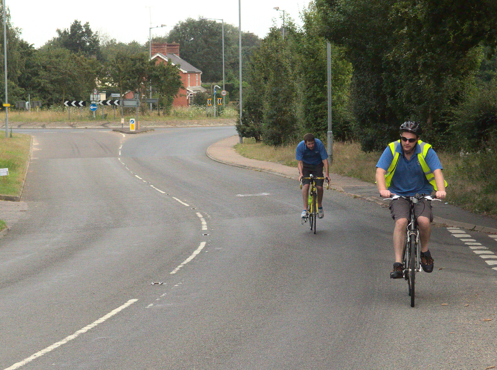 Phil and Paul head up towards Harleston from The BSCC at Harleston, and a Visit From Cambridge, Brome, Suffolk - 31st July 2014