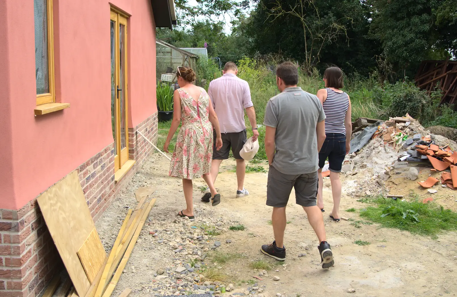 A tour of the building site occurs, from The BSCC at Harleston, and a Visit From Cambridge, Brome, Suffolk - 31st July 2014