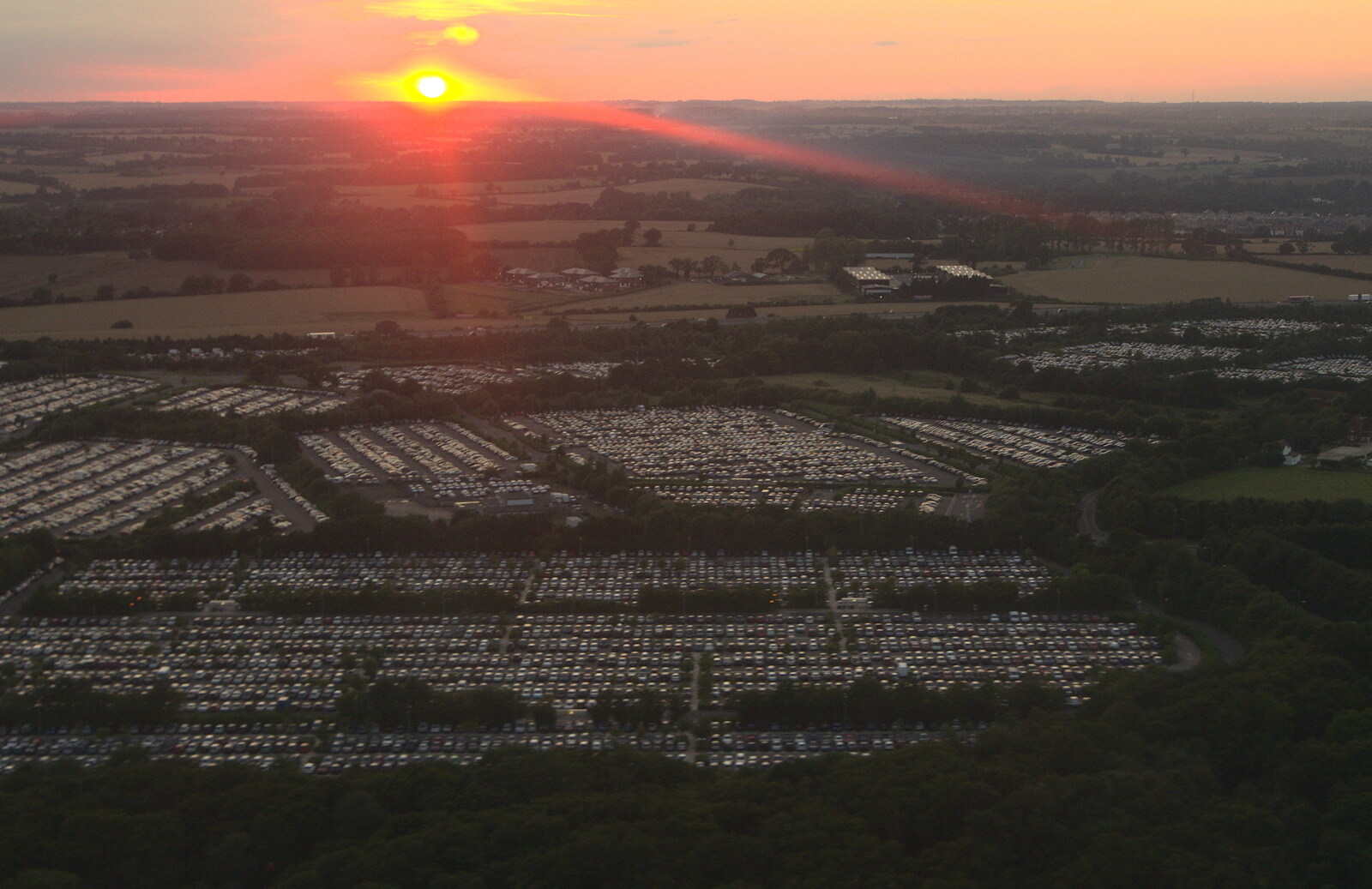 Stansted long-stay carpark from the air from Camping at Silver Strand, Wicklow, County Wicklow, Ireland - 7th August 2014