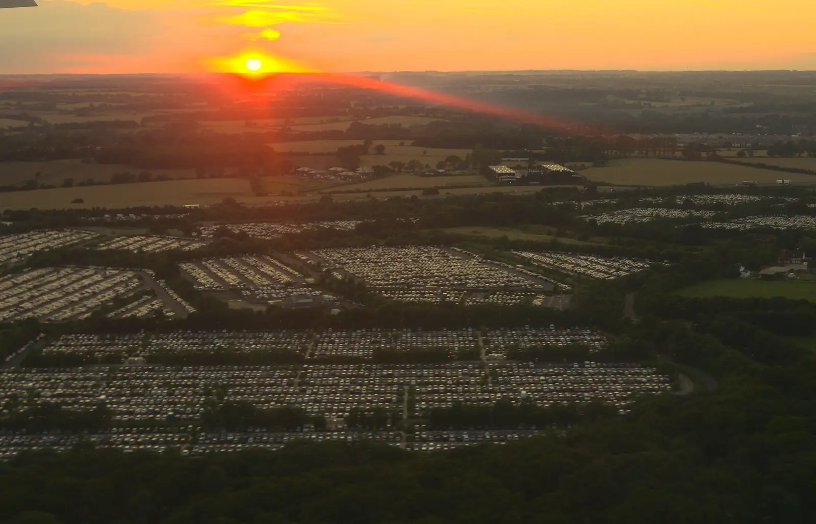 Stansted long-stay carpark from the air, from Camping at Silver Strand, Wicklow, County Wicklow, Ireland - 7th August 2014