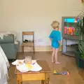 Harry likes to watch telly from 20cm away, Camping at Silver Strand, Wicklow, County Wicklow, Ireland - 7th August 2014