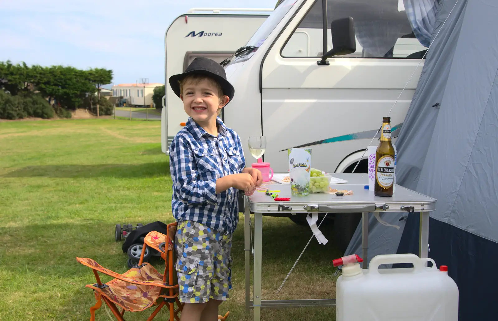 Fred and his hat, from Camping at Silver Strand, Wicklow, County Wicklow, Ireland - 7th August 2014