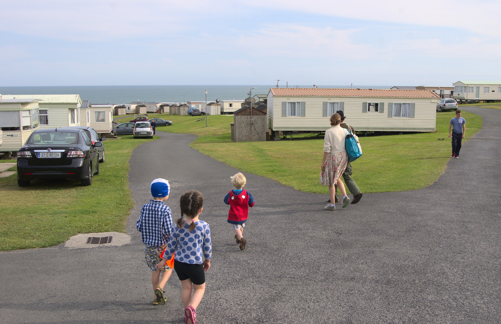 We head to the beach through the campsite from Camping at Silver Strand, Wicklow, County Wicklow, Ireland - 7th August 2014