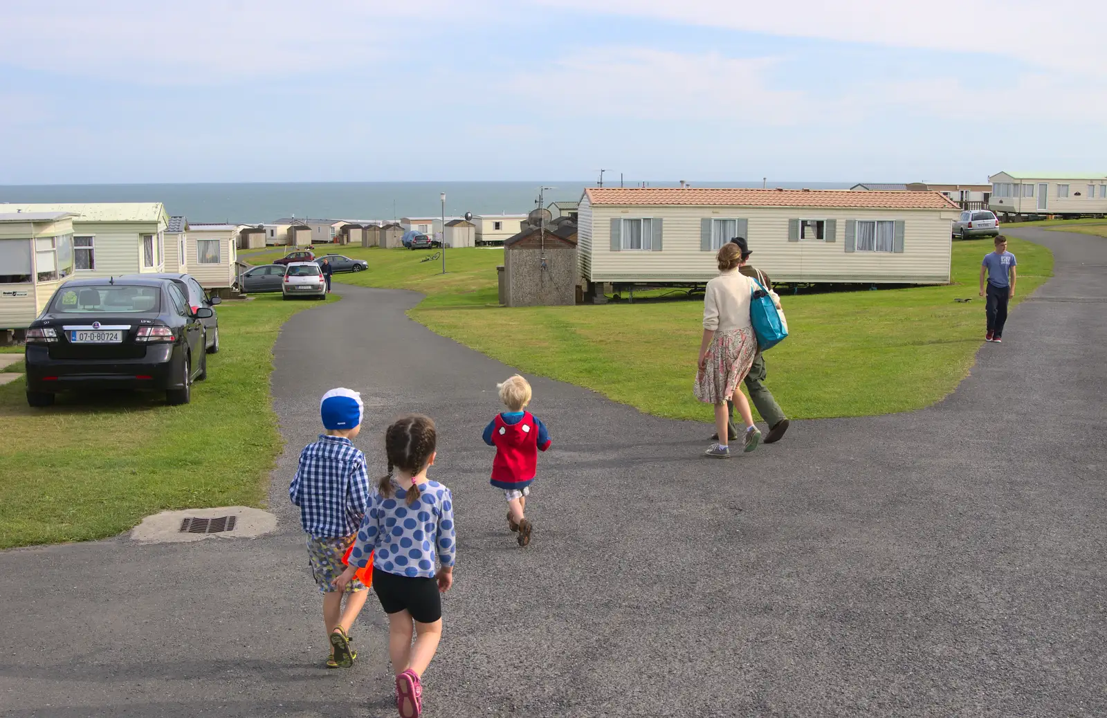 We head to the beach through the campsite, from Camping at Silver Strand, Wicklow, County Wicklow, Ireland - 7th August 2014